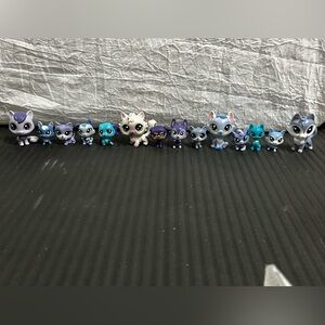 LPS Purple and Blue Cats and Dogs - Lot of 14 Pets